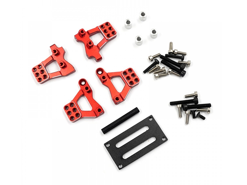 Yeah Racing Aluminium Front And Rear Shock Mount Set Fits Trx M Red