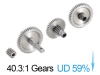 4M-36 - Injora Stainless Steel 40.3:1 Low Range Transmission Gear Set for 1/18 TRX4M