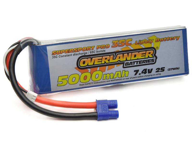 Overlander SuperSport 7.4V 5000mAh 35C LiPo Pack - EC3 0002576EC3