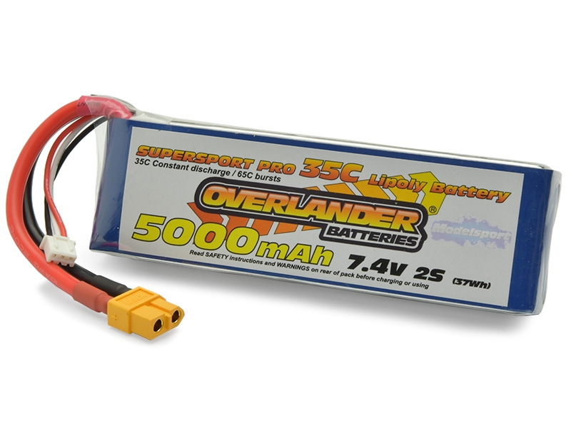 Overlander SuperSport 7.4V 5000mAh 35C LiPo Pack - XT-60 0002576XT60