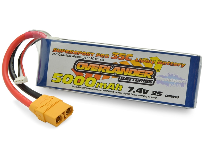 Overlander SuperSport 7.4V 5000mAh 35C LiPo Pack - XT-90 0002576XT90