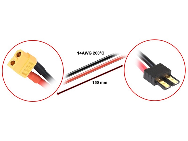 Absima Charging Cable XT60 Female to Traxxas Male 15cm 3040056