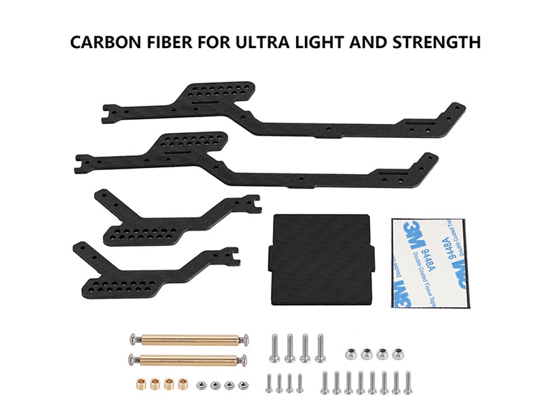 Injora LCG Carbon Fiber Chassis Kit Frame Girder for 1/18 TRX4M Defender 4M-32