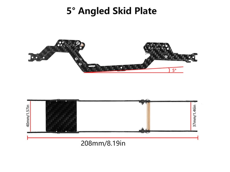 Injora LCG Carbon Fiber Chassis Kit Frame Girder for 1/18 TRX4M Defender 4M-32