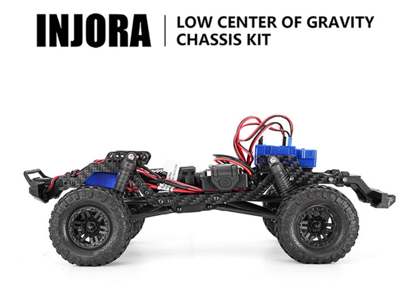 Injora LCG Carbon Fiber Chassis Kit Frame Girder for 1/18 TRX4M Defender 4M-32