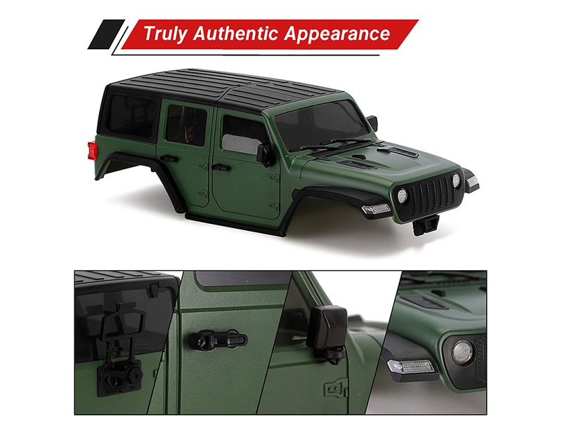 Injora ABS Hardtop Body With Front Rear Bumpers For 155mm 1/18 TRX4M Bronco Defender (Green) 4M-66GN