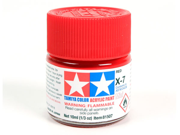 Tamiya X-7 Red Mini Acrylic Paint - 10ml 81507