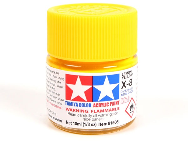 Tamiya X-8 Lemon Yellow Mini Acrylic Paint - 10ml 81508