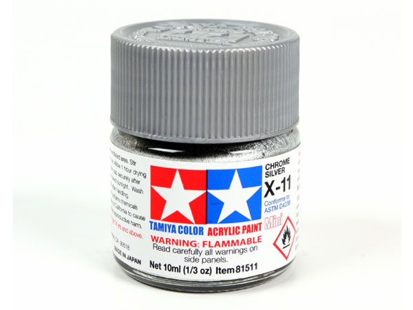 Tamiya X-11 Chrome Silver Mini Acrylic Paint - 10ml 81511