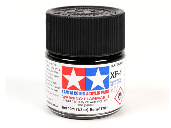 Tamiya XF-1 Flat Black Mini Acrylic Paint - 10ml 81701