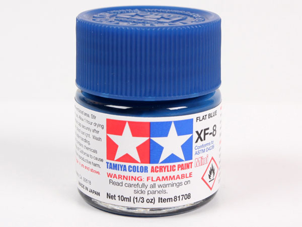 Tamiya XF-8 Flat Blue Mini Acrylic Paint - 10ml 81708