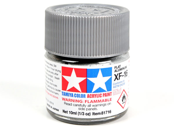 Tamiya XF-16 Flat Aluminum Mini Acrylic Paint - 10ml 81716