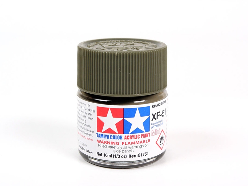 Tamiya XF-51 Khaki Drab Mini Acrylic Paint - 10ml 81751