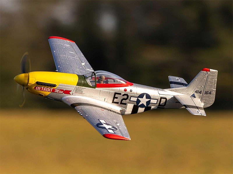 E-Flite UMX P-51D Mustang Detroit Miss BNF Basic with AS3X and SAFE A-EFLU7350