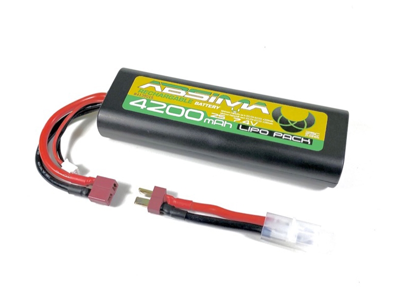 Absima LiPo 7.4V-25C 4200mAh Roundcase (T-Plug + Tamiya Adapt.) 4130015