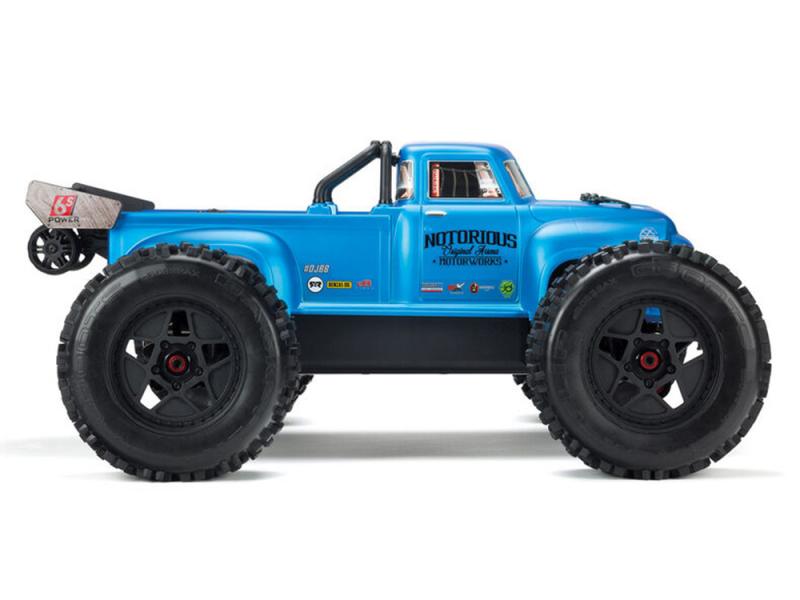 ARRMA 1/8 Notorious 6S V5 4WD BLX Stunt RC Truck with Spektrum Firma RTR  (Transmitter and Receiver Included, Batteries and Charger Required), Blue