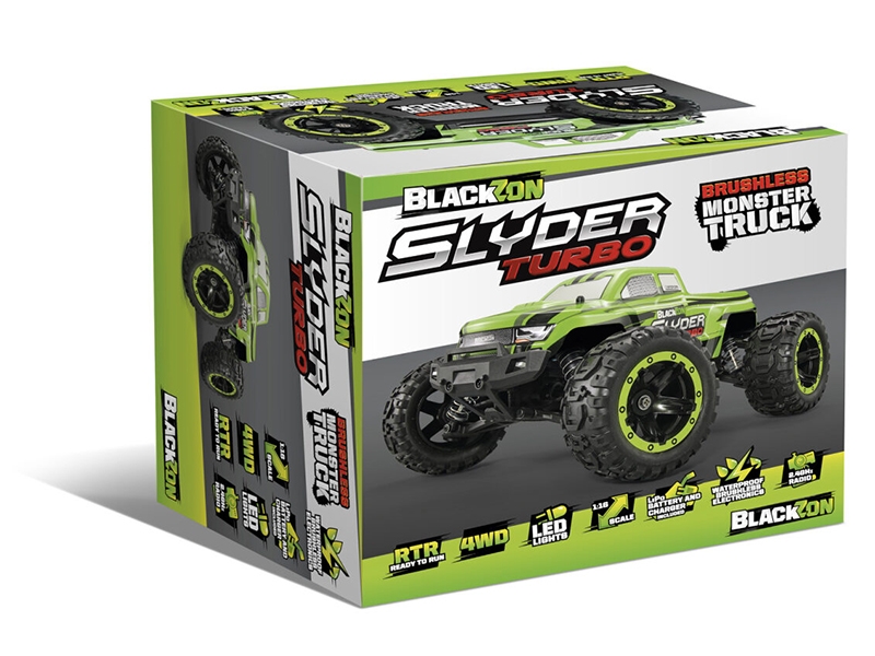 BlackZon Slyder MT Turbo 1/16 4WD 2S Brushless - Green 540200