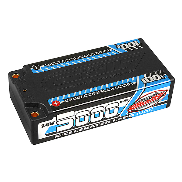 Corally Xcelerated 100c Lipo Battery 5000mAh 7.4v Shorty 2s C-49705
