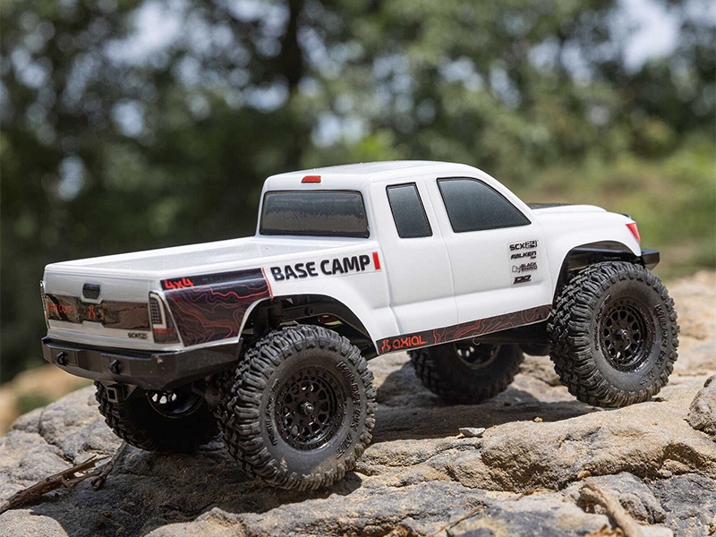 Axial 1/24 SCX24 Base Camp 4WD Rock Crawler Brushed RTR with Battery and Charger - White C-AXI-1219T1