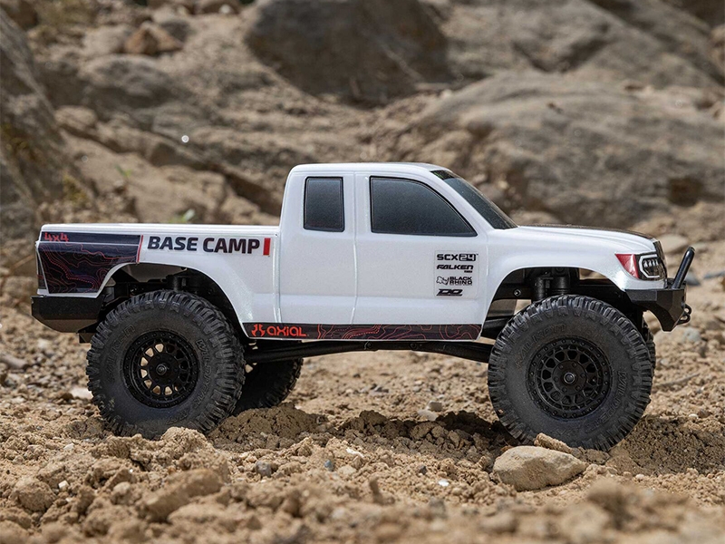 Axial 1/24 SCX24 Base Camp 4WD Rock Crawler Brushed RTR with Battery and Charger - White C-AXI-1219T1