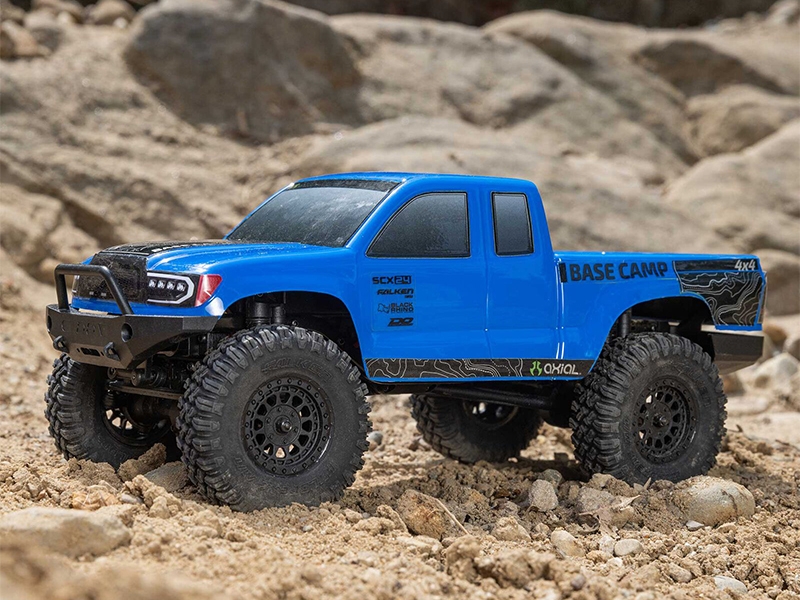 Axial 1/24 SCX24 Base Camp 4WD Rock Crawler Brushed RTR with Battery and Charger - Blue C-AXI-1219T2