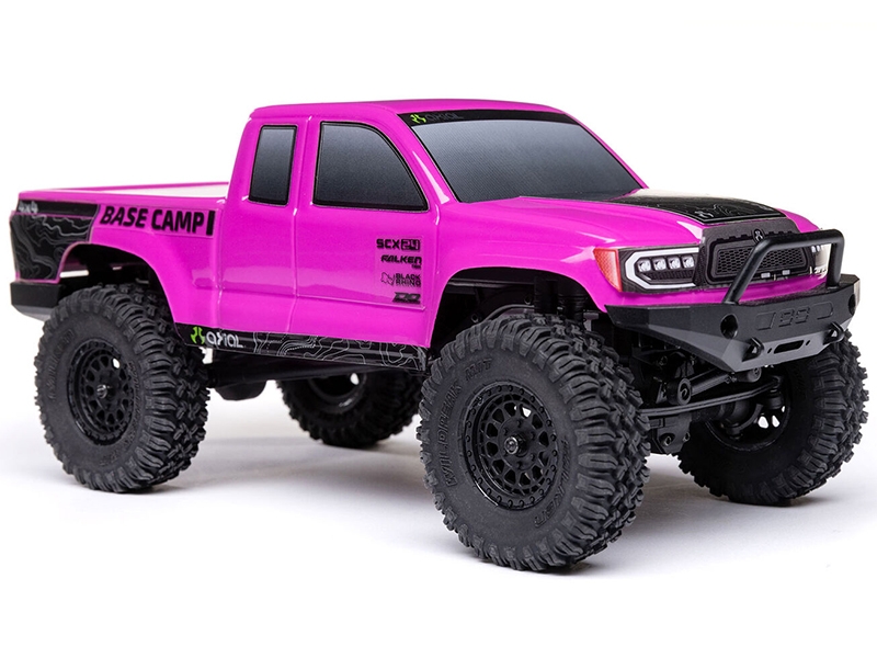 Axial 1/24 SCX24 Base Camp 4WD Rock Crawler Brushed RTR with Battery and Charger - Pink C-AXI-1219T3