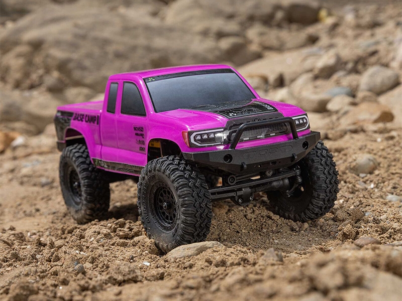 Axial 1/24 SCX24 Base Camp 4WD Rock Crawler Brushed RTR with Battery and Charger - Pink C-AXI-1219T3