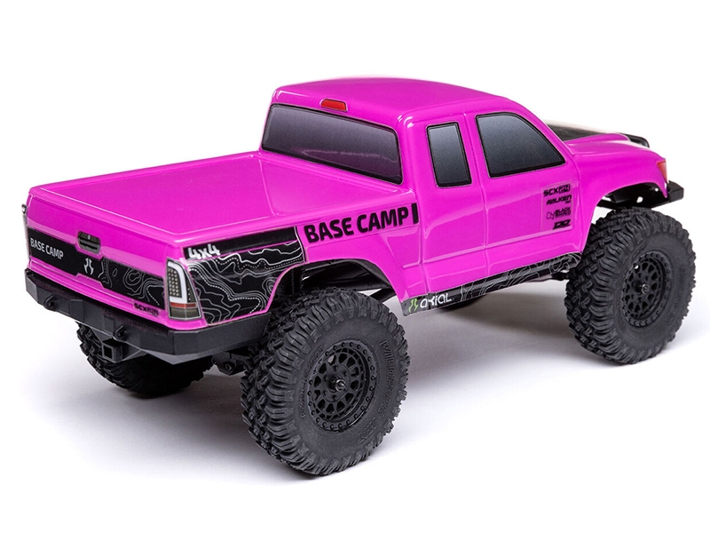 Axial 1/24 SCX24 Base Camp 4WD Rock Crawler Brushed RTR with Battery and Charger - Pink C-AXI-1219T3