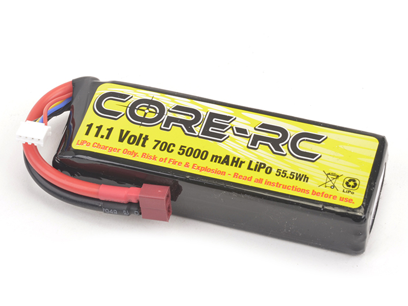 Core RC 5000mAh 11.1V 3S 70C LP LiPo - Deans CR782