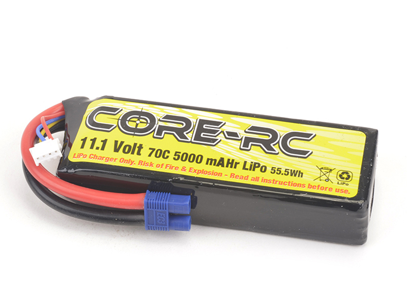 Core RC 5000mAh 11.1V 3S 70C LP LiPo - EC3 CR784