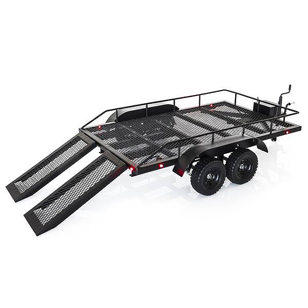 Fastrax Scale Dual Axle Truck/ Car Trailer with Ramps and LEDs FAST2372L