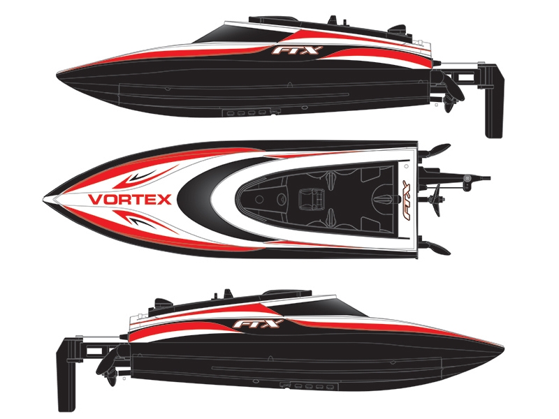 FTX Vortex High Speed RC Race Boat 44cm - Black FTX0701