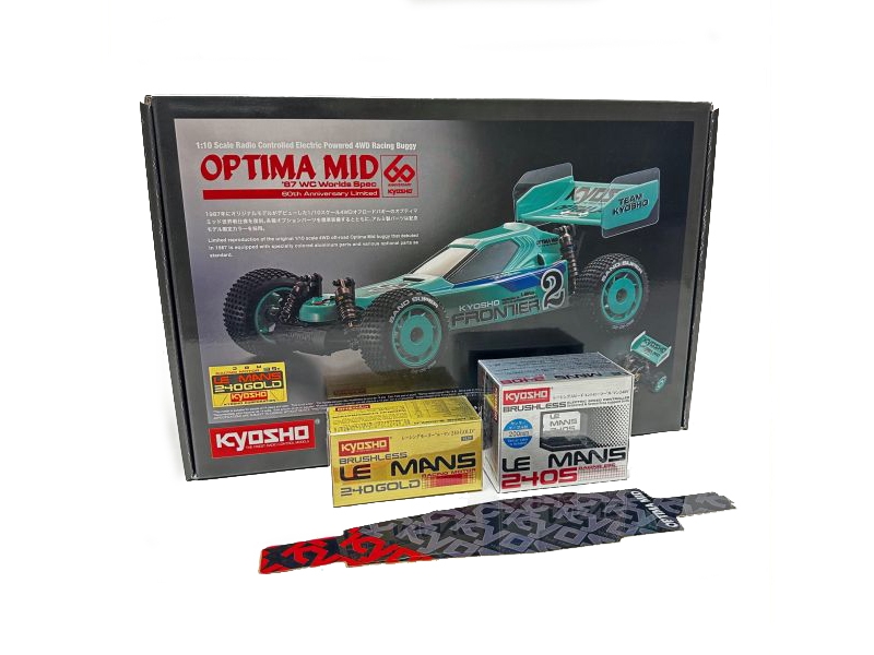 Kyosho Optima Mid 87 WC Worlds Spec 60th Le Mans 240 Gold Edition Bundle 30643LM-B