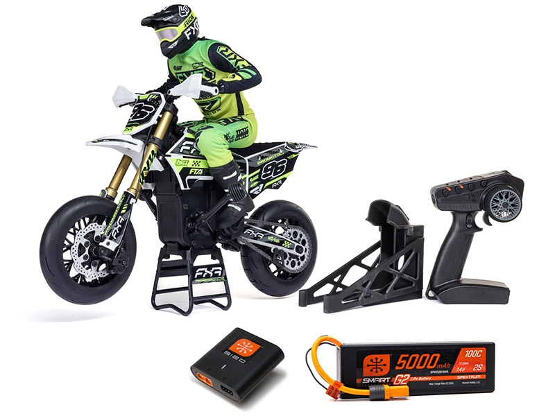 Losi 1/4 Promoto-SM FXR Supermoto Motorcycle RTR (Battery and Charger Included) - White C-LOS-2310