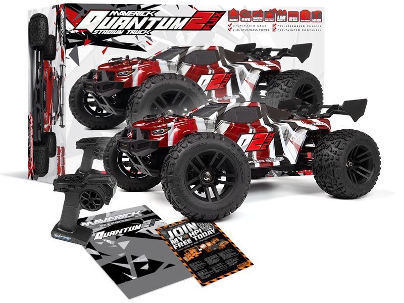 Maverick RC Quantum2 XT Flux 1/10th Stadium Truck - Red MV150407