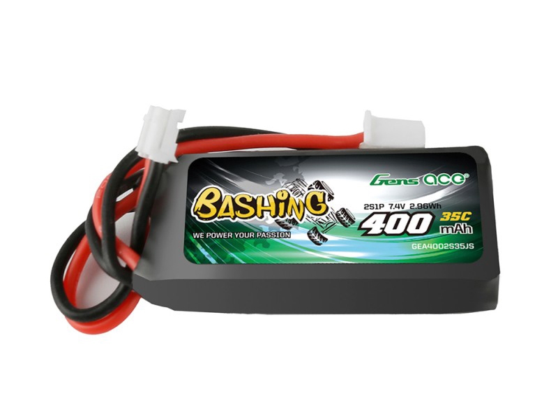 Gens Ace Li-Po Car 2S 7.4V 400mAh 35C with JST (SCX24) O-GC2S400-35JST