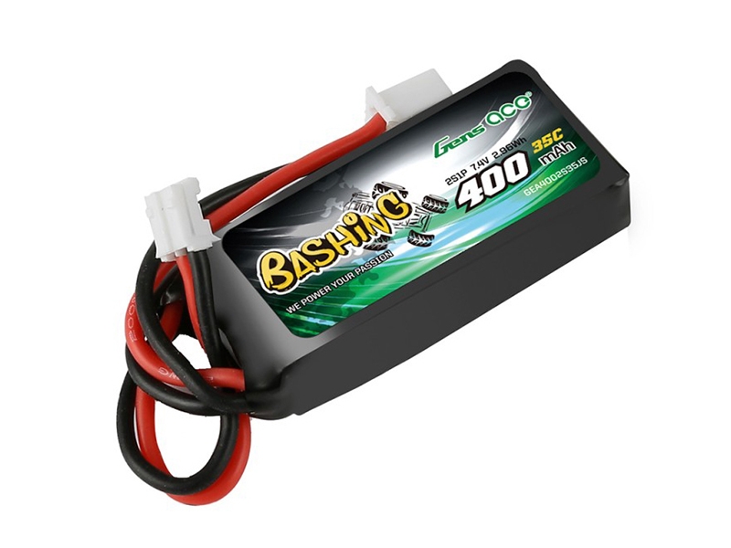 Gens Ace Li-Po Car 2S 7.4V 400mAh 35C with JST (SCX24) O-GC2S400-35JST