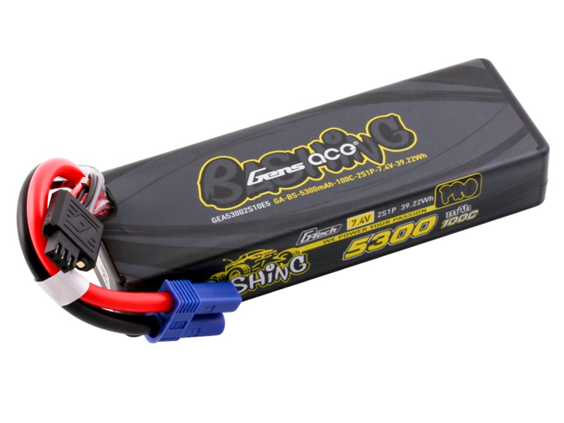 Gens Ace Li-Po Car G-Tech 2S 7.4V 5300mAh 100C Bashing w/EC5 (Promoto) O-GT2S5300-100E5