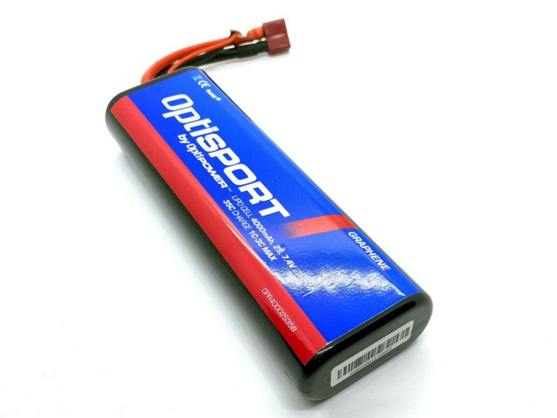 OptiPower 2S 4000mAh RTR Round LiPo Battery 7.4v OPR40002S35B