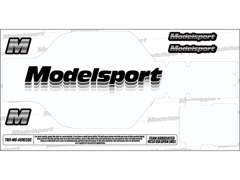 TKR Graphics RC10 Chassis Skin - Modelsport Clear TKR-MS-AERC10C