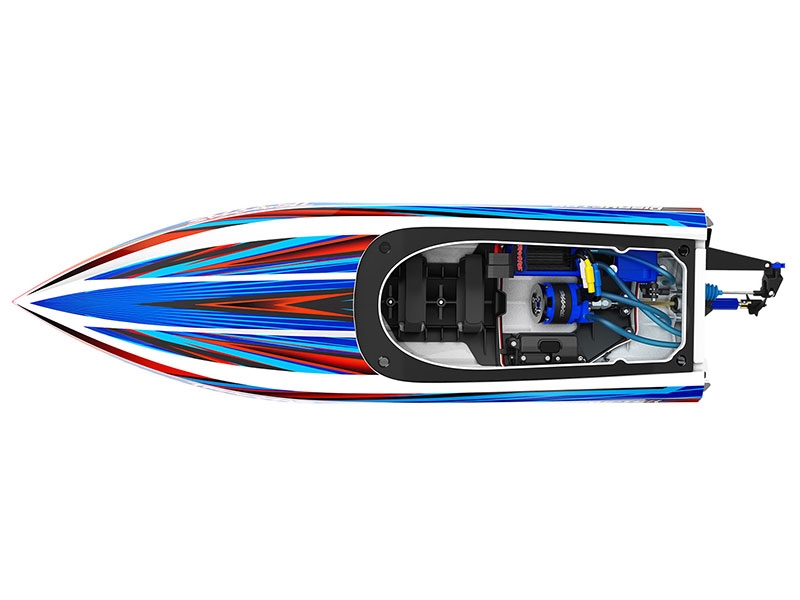 Traxxas Disruptor 4S VXL 1:10 26in Electric Brushless Race Boat with Rapid Right - Blue TRX106064-4-BLUE