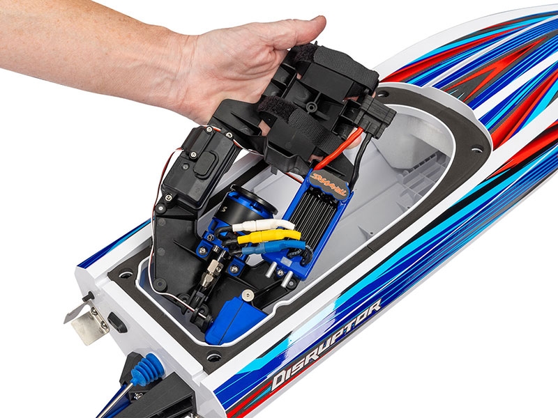 Traxxas Disruptor 4S VXL 1:10 26in Electric Brushless Race Boat with Rapid Right - Blue TRX106064-4-BLUE