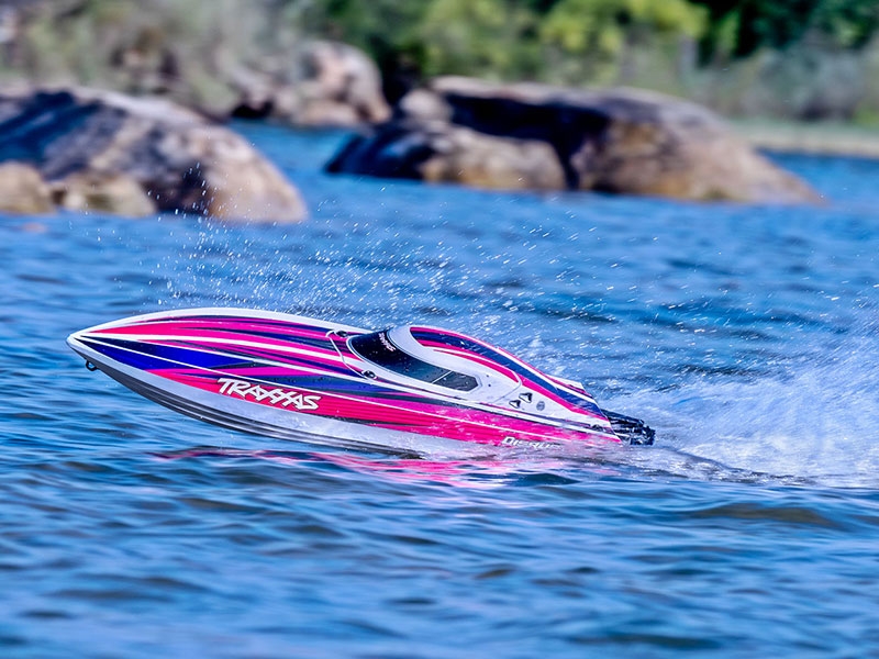 Traxxas Disruptor 4S VXL 1:10 26in Electric Brushless Race Boat with Rapid Right - Pink TRX106064-4-PINK