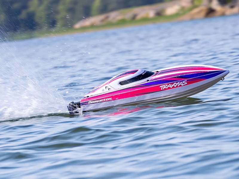 Traxxas Disruptor 4S VXL 1:10 26in Electric Brushless Race Boat with Rapid Right - Pink TRX106064-4-PINK