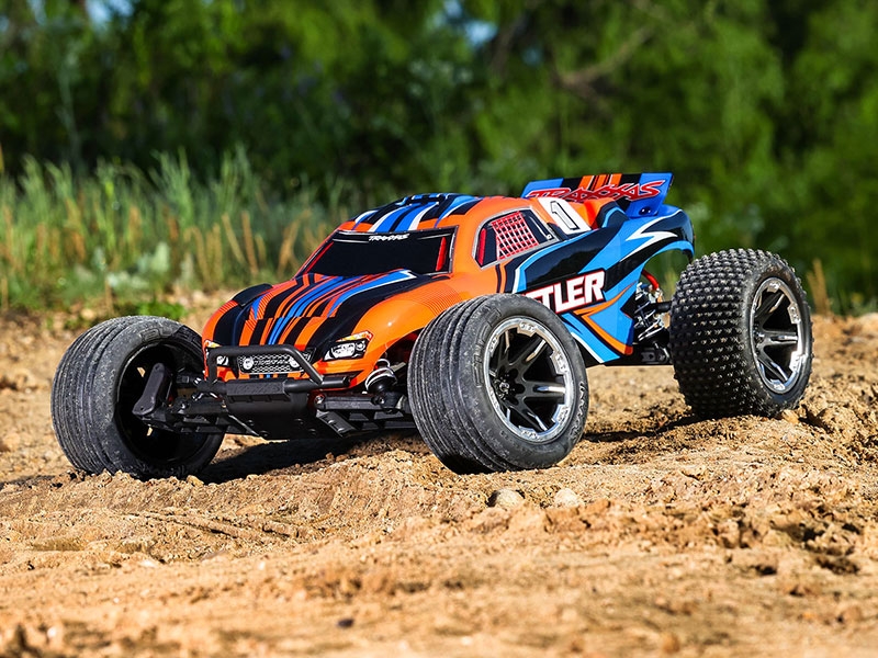 Traxxas Rustler HD 1:10 Electric XL-5 2WD RTR Stadium Truck with Battery and USB Charger - Orange TRX37254-8-ORNG