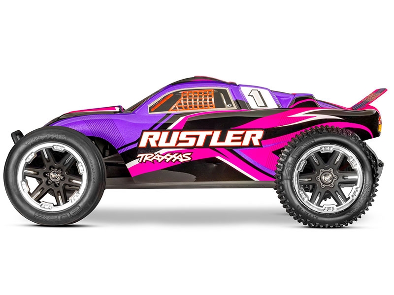 Traxxas Rustler HD 1:10 Electric XL-5 2WD RTR Stadium Truck with Battery and USB Charger - Pink TRX37254-8-PINK