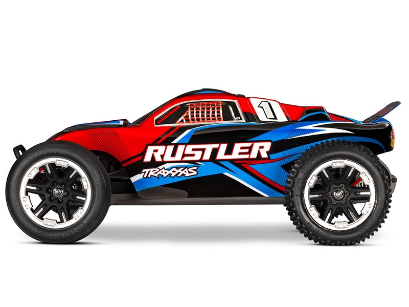 Traxxas Rustler HD 1:10 Electric XL-5 2WD RTR Stadium Truck with Battery and USB Charger - Red TRX37254-8-RED