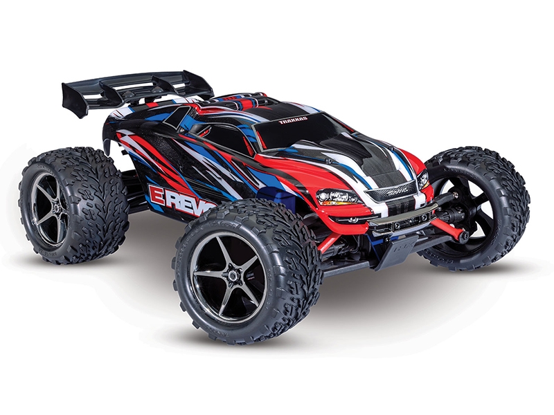 Traxxas E-Revo 1:16 4x4 XL-2.5 Titan 550 with Battery and USB Charger - Red/Blue TRX71054-8-RBLU