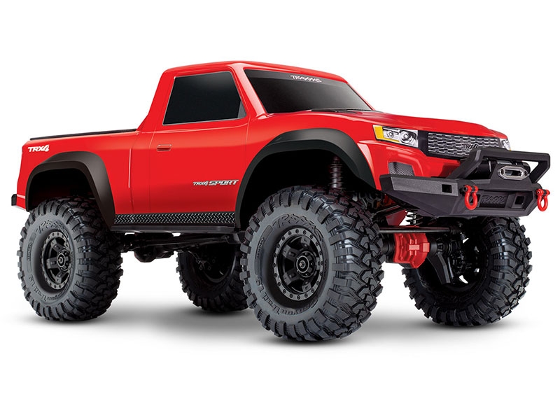 Traxxas TRX4 Sport 1:10 4X4 Electric All-Terrain Crawler Truck with Clipless Body - Red TRX82224-4-RED