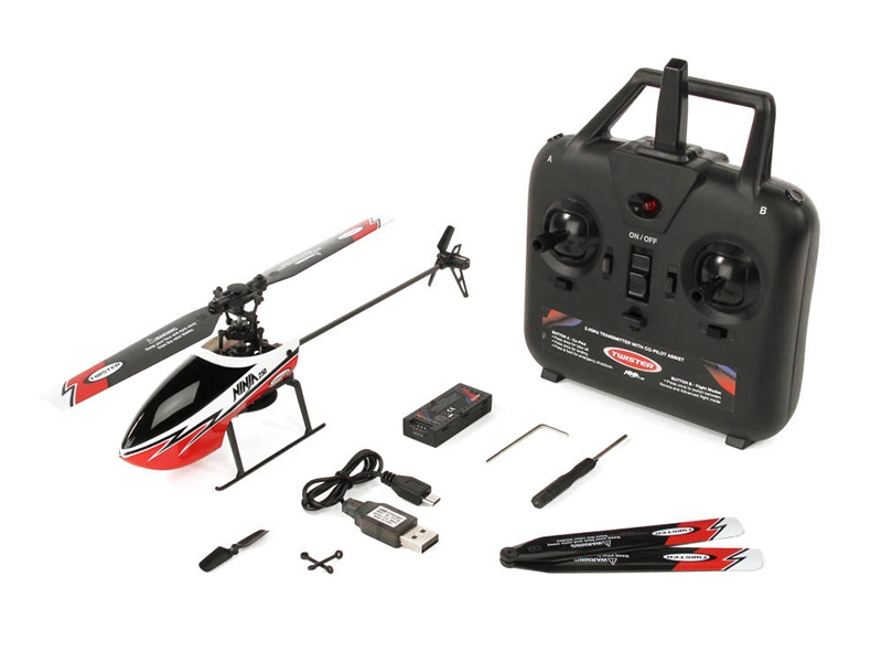 Twister Ninja 250 Helicopter with Co-Pilot Assist 6-Axis Stabilization and Altitude Hold (Red) TWST1001R